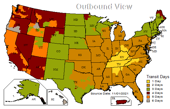 Designit2Go UPS Shipping Map