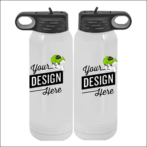 1-Day RUSH NO MINIMUM CUSTOM 30 oz. NO MIMINUM White Stainless Steel Vacuum Insulated Water Bottle Thumbnail