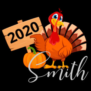 Thanksgiving 2020 Family Name - Adult/Child Soft Breathable Cotton/Poly T-Shirt Face Covering (10-Pack) Design