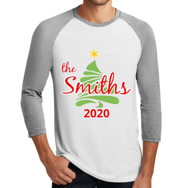 Custom Name Christmas Tree - ® Perfect Tri ® 3/4 Sleeve Raglan Thumbnail