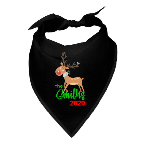 Family Name Reindeer - Custom Bandana Face Cover (5-Pack) Thumbnail