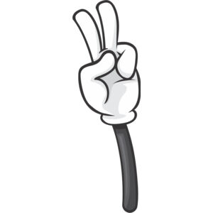 Cartoon Hand Peace Sign 1 Thumbnail