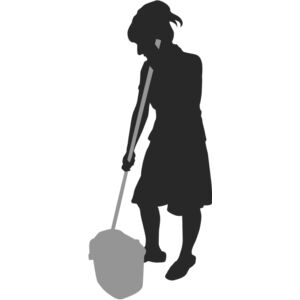 Housekeeper Mopping Mop Silhouette 1 Thumbnail