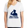 1-DAY RUSH NO MINIMUM Ladies V-Neck Short Sleeve T-Shirt Thumbnail