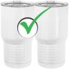 20 oz. Tall Stainless Steel Vacuum Insulated Tumbler White Thumbnail