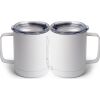 10 oz. White Stainless Steel Coffee Mug Thumbnail