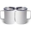 10 oz. White Stainless Steel Coffee Mug Thumbnail