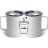 10 oz. White Stainless Steel Coffee Mug Thumbnail
